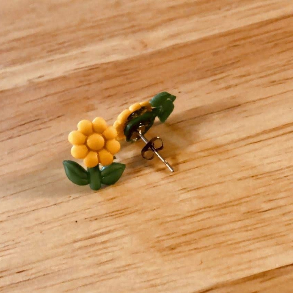 Handmade Yellow Flower Earrings